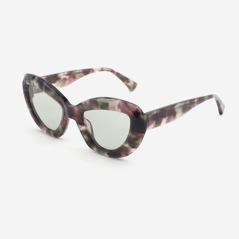 Butterfly-shaped with 3D effect Acetate Female Sunglasses  22A8074
